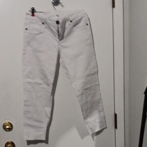 Kut Catherines White Ankle Crop Stretch Jeans